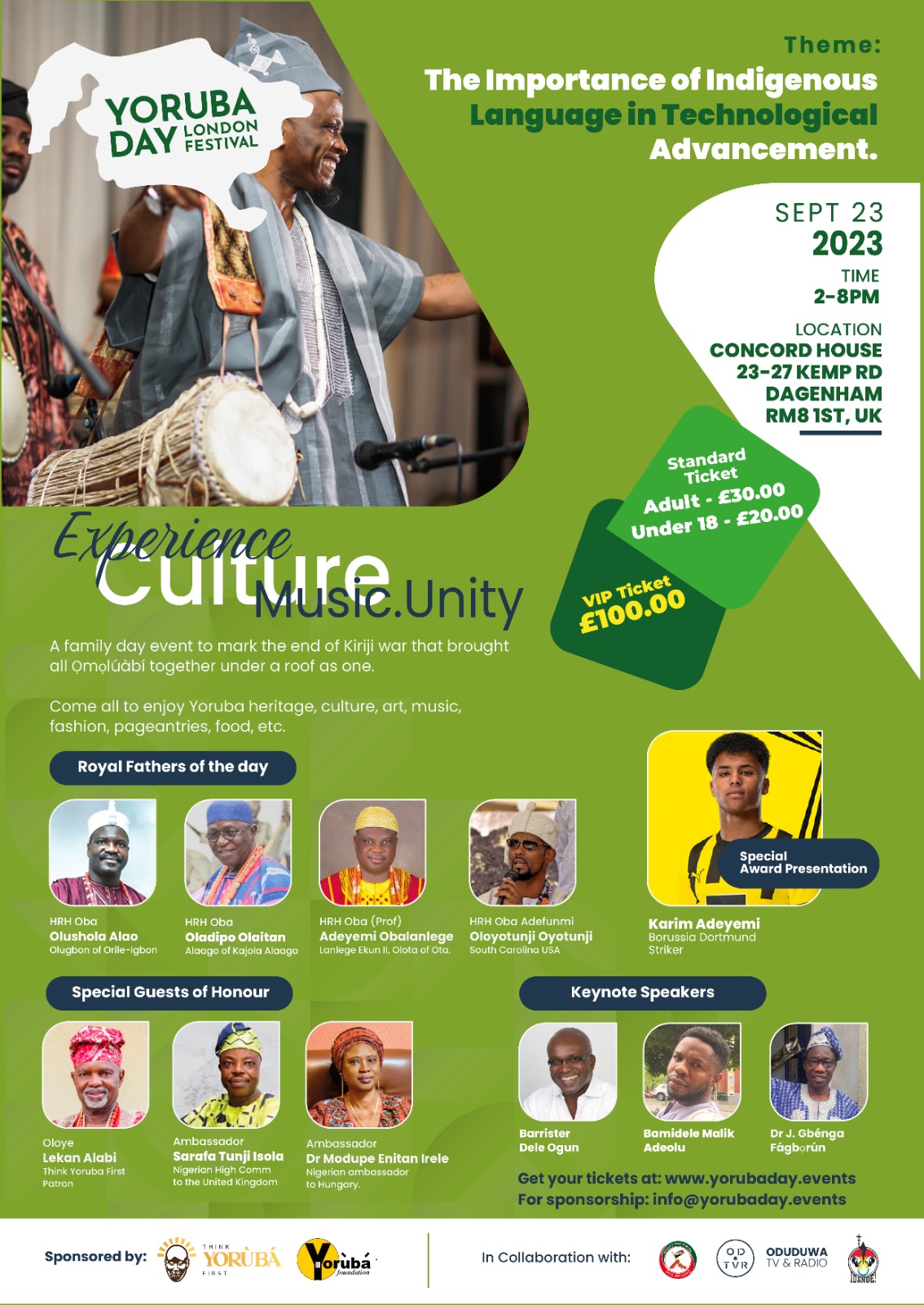 Yorùbá Day Festival in London to Hold September 23