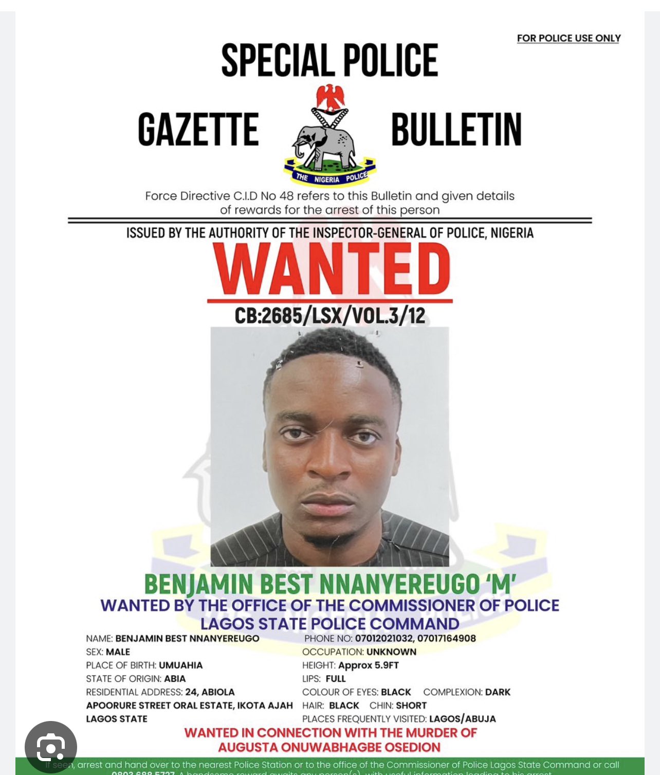 Kîllaboi, reportedly arrested in Sierra Leon, days after declared wanted