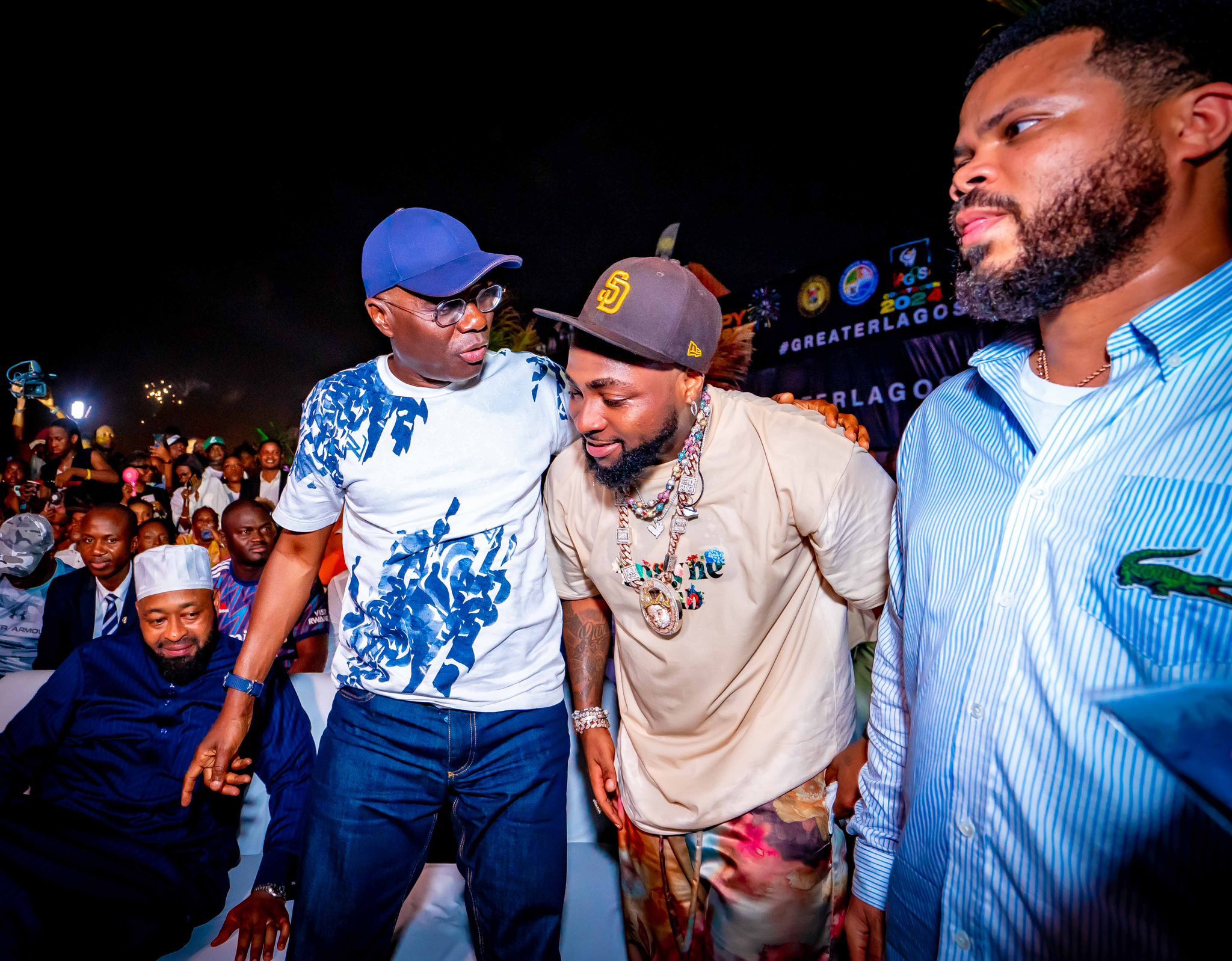 Sanwo-Olu, Davido, Olamide, Others Attend Lagos Countdown 2024 Fiesta