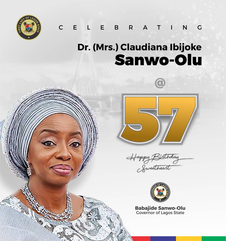 Sanwo-Olu Congratulates Wife on 57th Birthday