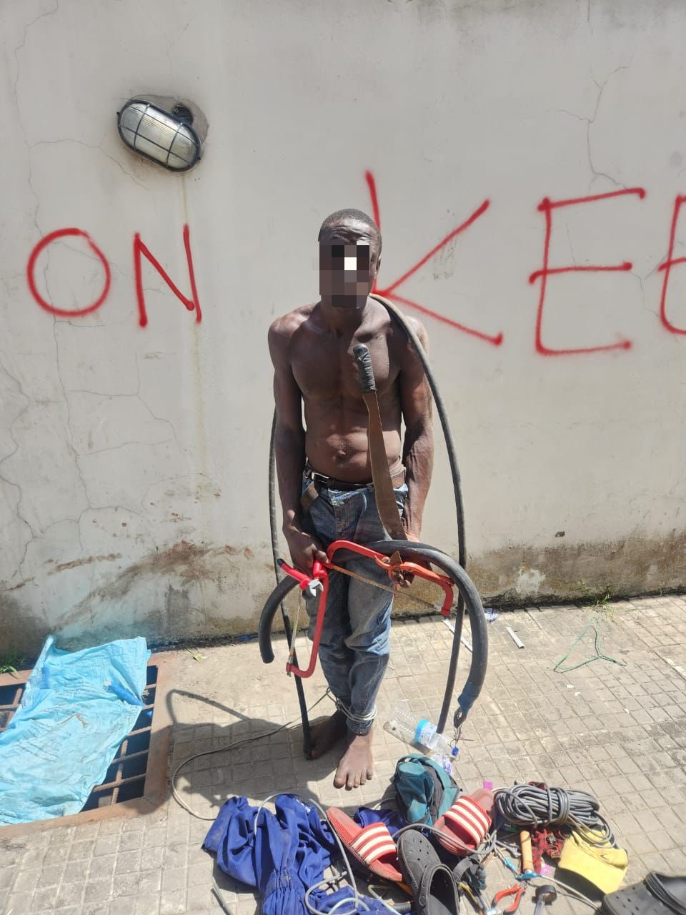 Lagos Police Arrest Man for Stealing Transformer Cable