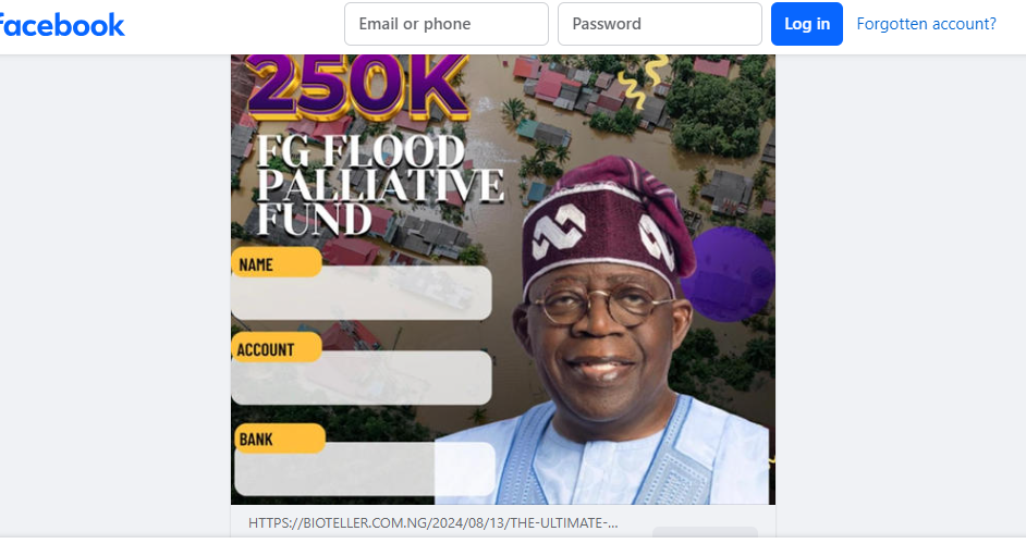 Factcheck: Phishing Used to Misinform Public that FG is Giving Flood Grant