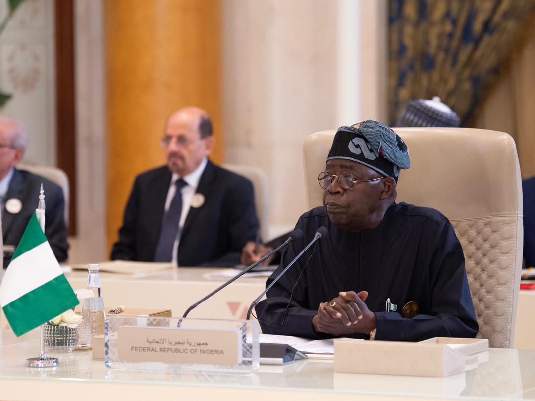 President Tinubu urges end to Israeli aggression in Gaza, advocates two-state solution at Saudi Summit