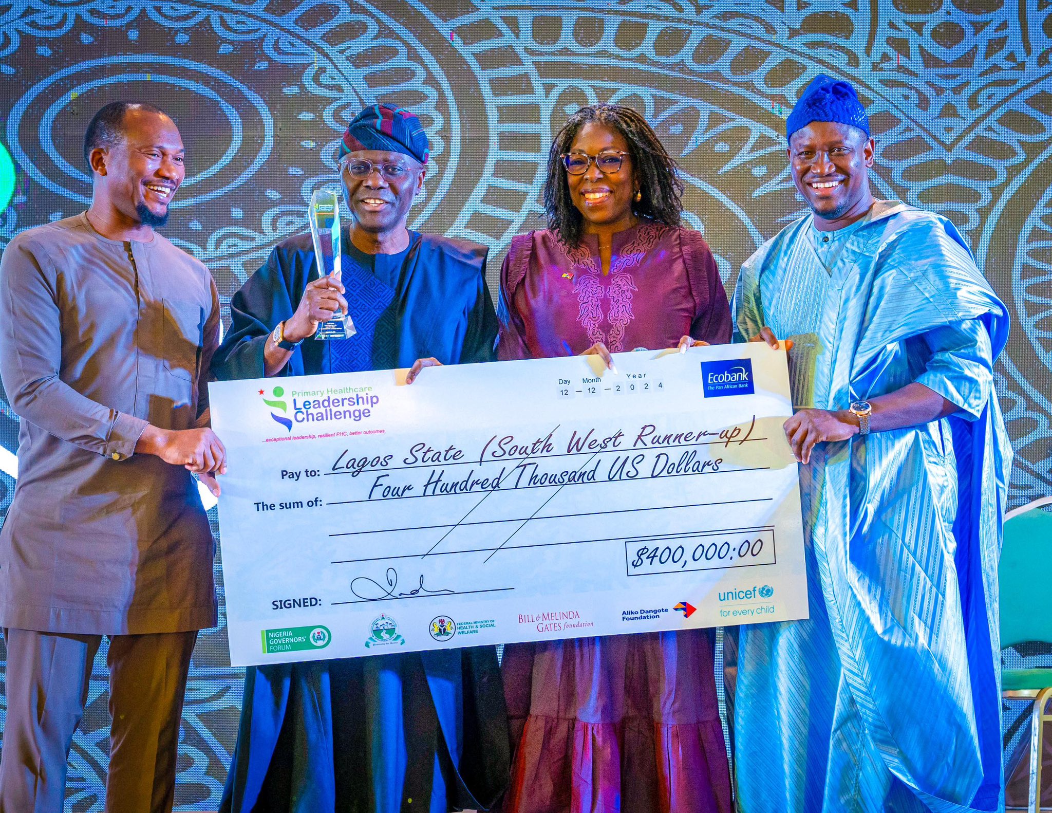Lagos wins $400,000 award as S’West runner-up in primary health care leadership challenge