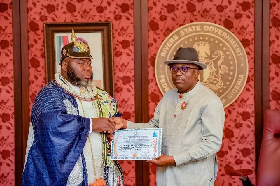 Fubara presents staff of office to Asari Dokubo, others as recognised monarchs in Rivers