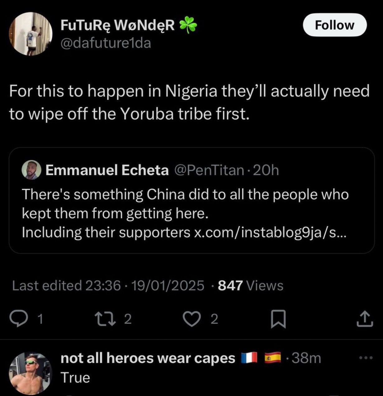 Social media user calls for eradication of Yoruba race, Ignites widespread condemnation