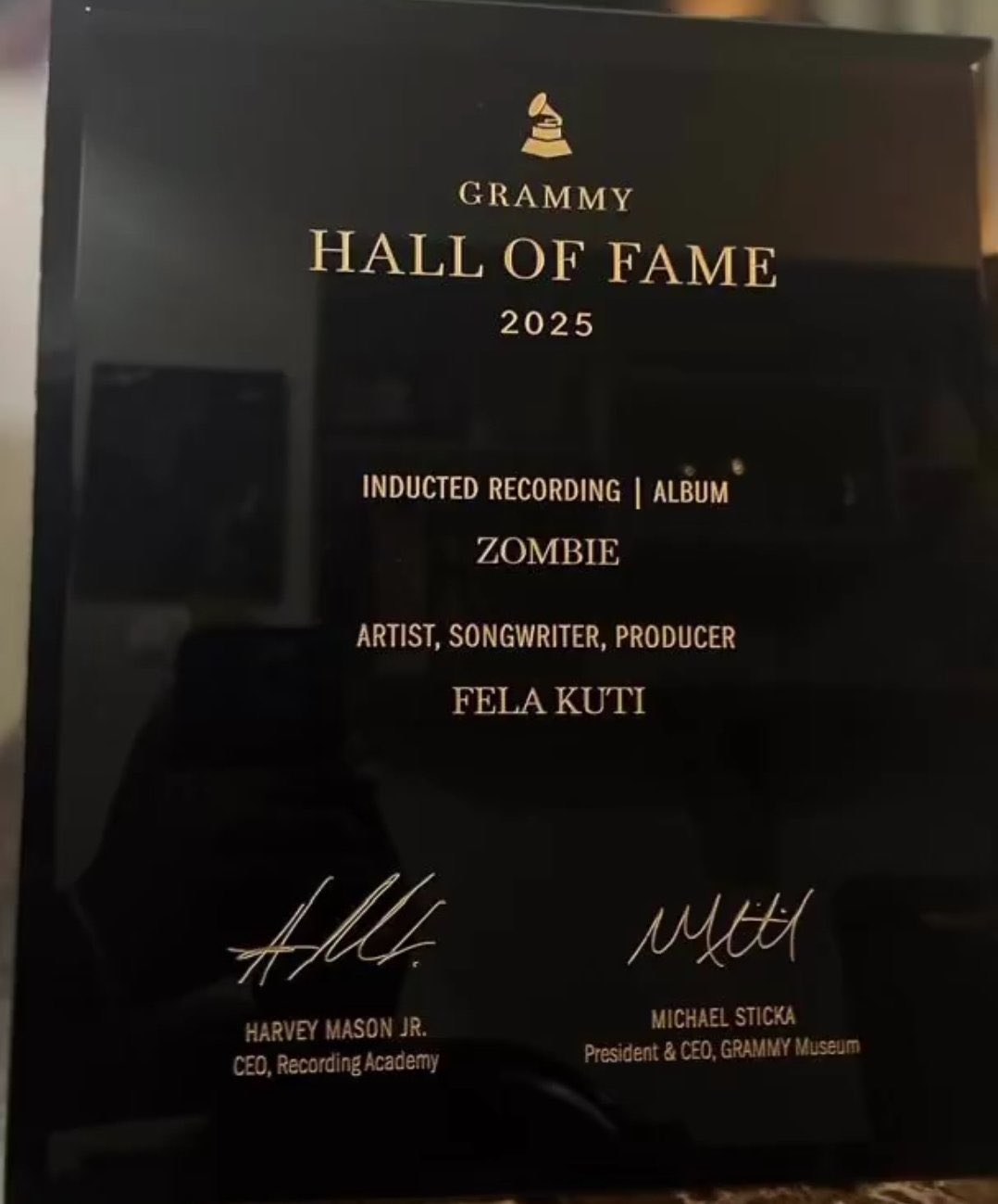 Fela Kuti Inducted into Grammy Hall of Fame, cementing Yoruba music legacy