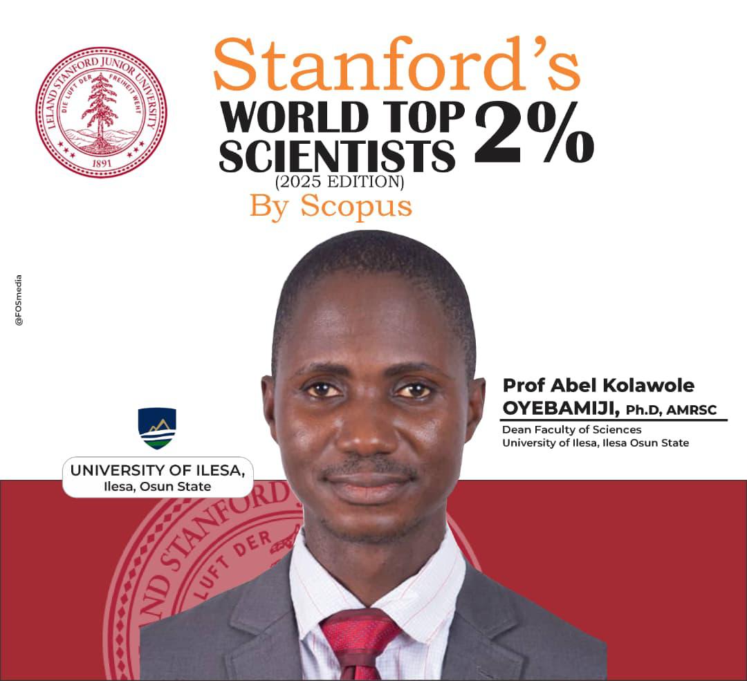 Prof. Abel K. Oyebamiji of University of Ilesa Ranked Among World’s Top 2% Scientists