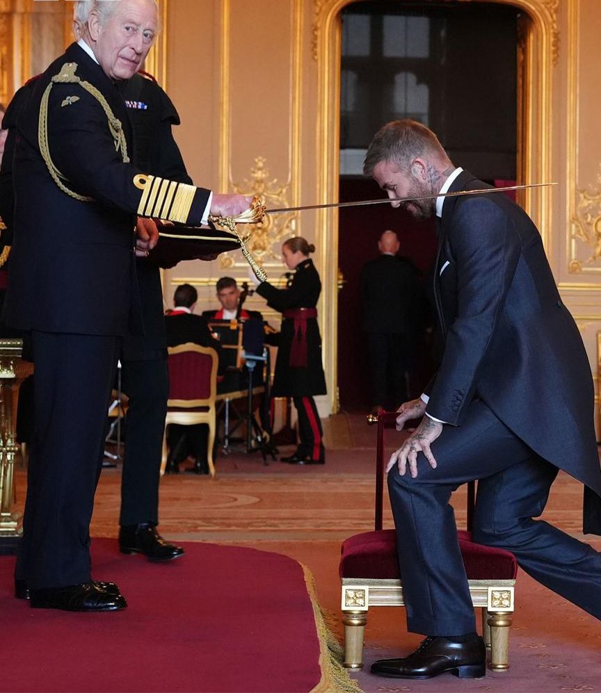 PHOTOS: King Charles Knights David Beckham at Windsor Castle