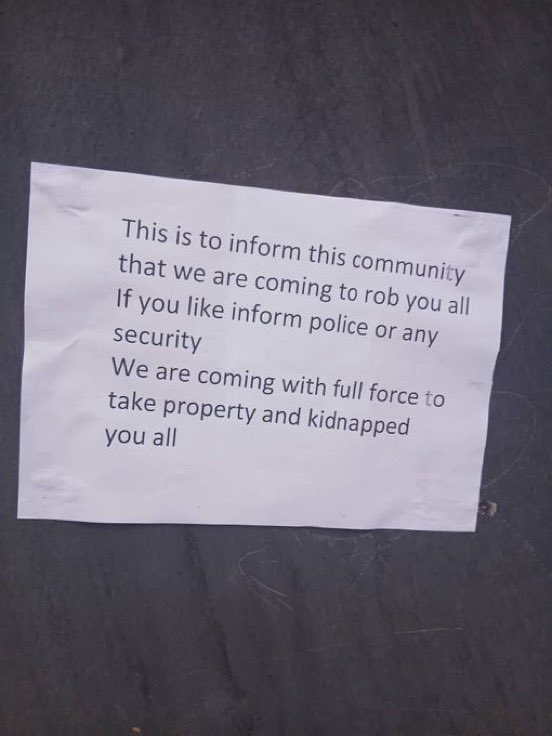 “We Are Coming to Rob and Kidnap You All” – Chilling Notice Terrorises Mowe Residents