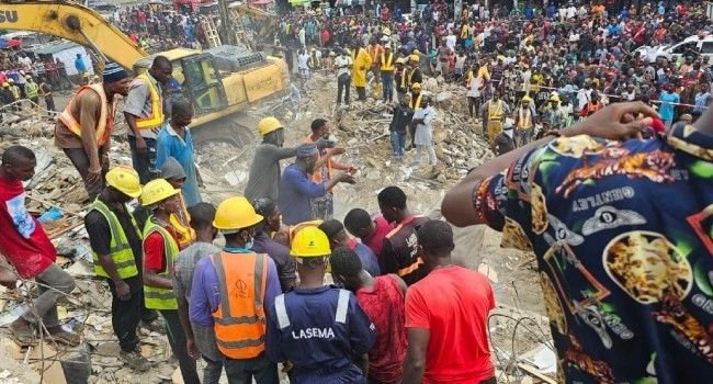 JUST IN 😢🏗️🇳🇬: Nine people have been confirmed dead, while 27 others were rescued as search and recovery operations ended at the site of the collapsed building in Lagos.