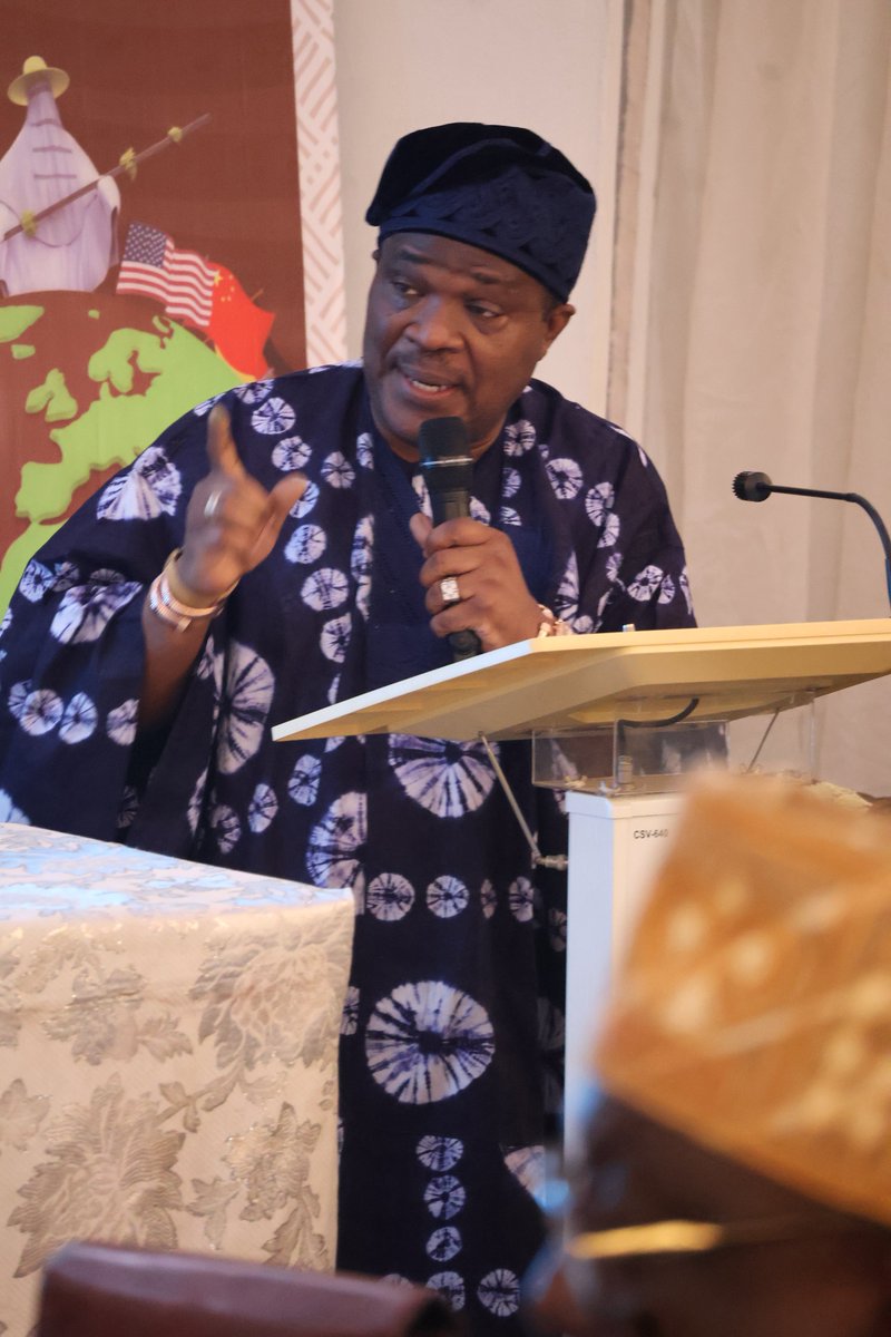 Otunba Bimbo Ashiru, Group Chairman of Oodua Investment Company Limited, speaks at the Think Yoruba First 4th Global Conference. A proud moment for Yoruba land as he addresses the gathering on regional unity and progress.