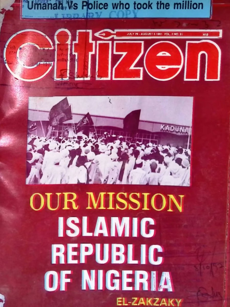1991 PUBLICATION ON ISLAMIC STATE VISION RAISES QUESTIONS ON NATIONAL UNITY