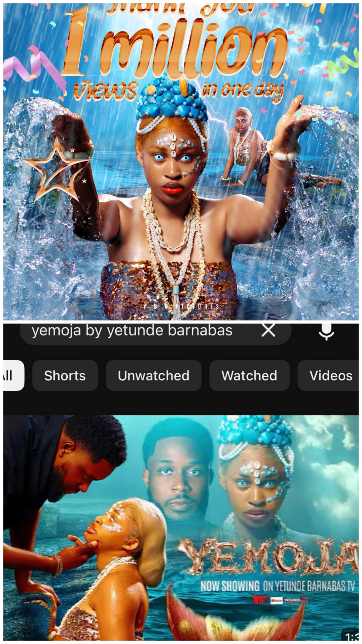 JUST IN 🎬🔥: Actress Yetunde Barnabas celebrates as her Yoruba movie Yemoja hits 1 million views within just 24 hours of its release.