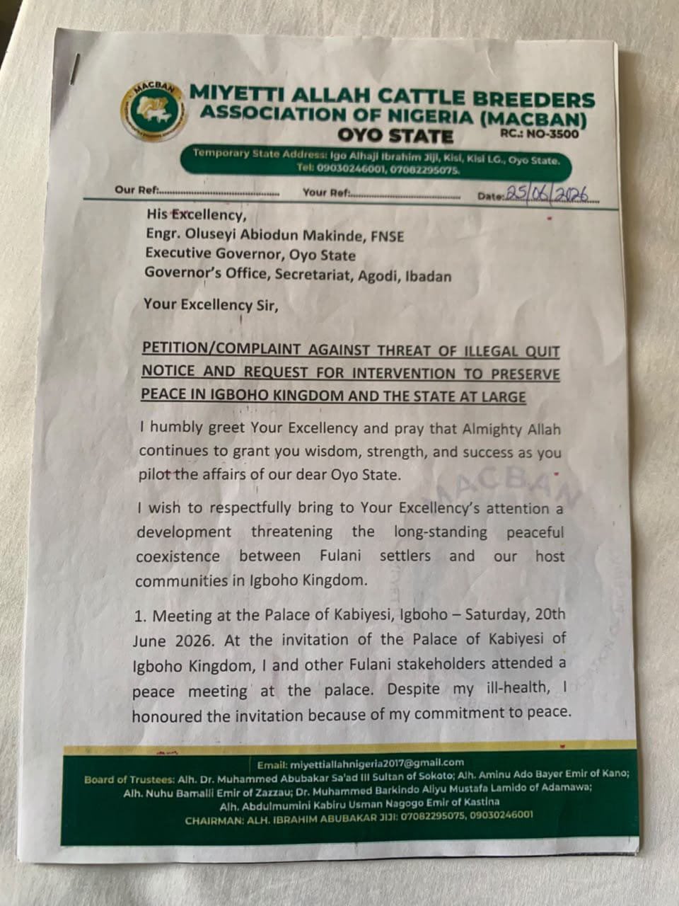War Looms in Oyo as Miyetti Allah Petitions Government, Security Agencies Over Sunday Igboho’s ‘Illegal Quit Notice’