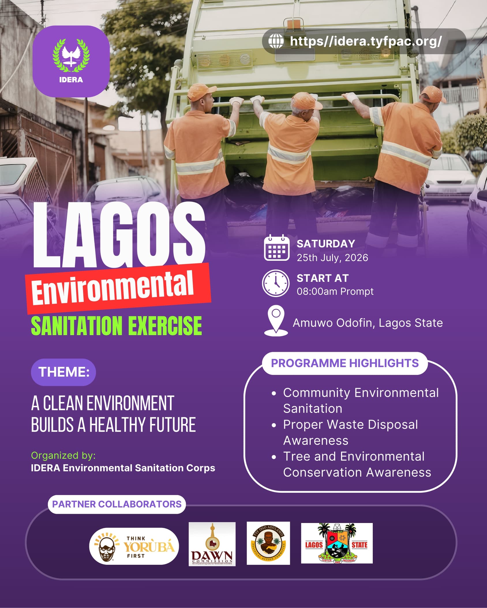 🌍 IDERA Environmental Sanitation Corps Invites Volunteers For Community Sanitation Exercise