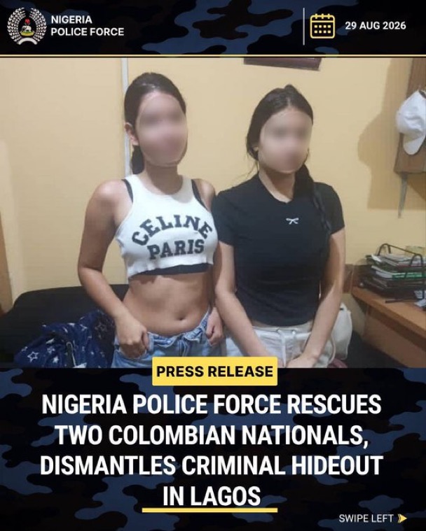 Police Rescue 2 Colombian Women Held Captive by Trafficking Syndicate in Lagos